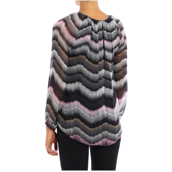 Diane Von Furstenberg Multicolor Silk Blouse Size 4 - Picture 10 of 10